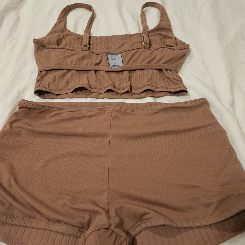 Shade & Shore Ribbed Tan Intimate Set - Picture 3 of 6